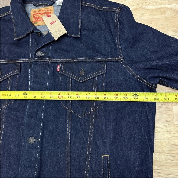 Levis Denim Jacket Dark Wash Trucker Classic Button Front Pockets - Picture 8 of 15